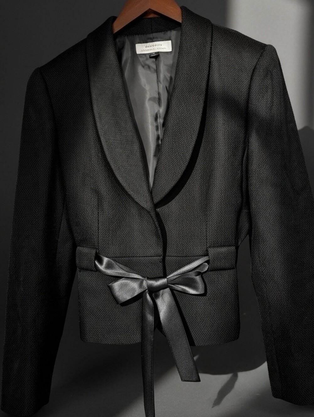 🔥Stunning Black Textured Tie-Waist Blazer